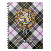 Clan MacPherson Crest over Jurk Tartan Notitieboek (Voorkant)