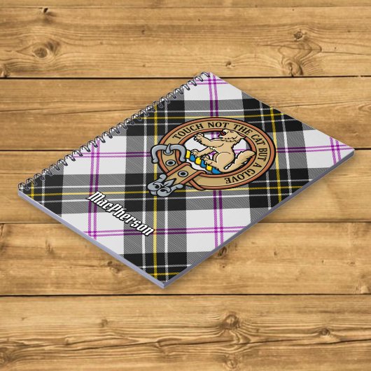 Clan MacPherson Crest over Jurk Tartan Notitieboek