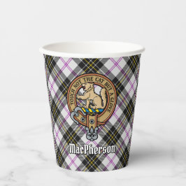 Clan MacPherson Crest over Jurk Tartan Paper Cups Papieren Bekers