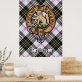 Clan MacPherson Crest over Jurk Tartan Poster (Keuken)