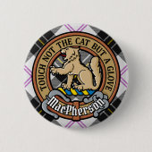 Clan MacPherson Crest over Jurk Tartan Ronde Button 5,7 Cm (Voorkant)
