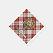 Clan MacPherson Crest over Jurk Tartan Servet (Hoek)