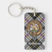 Clan MacPherson Crest over Jurk Tartan Sleutelhang Sleutelhanger (Voorkant)