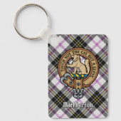 Clan MacPherson Crest over Jurk Tartan Sleutelhang Sleutelhanger (Voorkant)