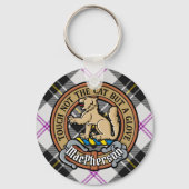 Clan MacPherson Crest over Jurk Tartan Sleutelhanger (Voorkant)