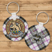 Clan MacPherson Crest over Jurk Tartan Sleutelhanger