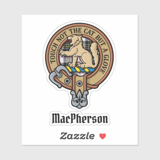 Clan MacPherson Crest over Jurk Tartan Sticker (Vel)