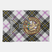 Clan MacPherson Crest over Jurk Tartan Theedoek (Horizontaal)