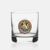 Clan MacPherson Crest over Jurk Tartan Whisky Glas (Voorkant)