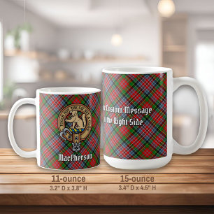 Clan MacPherson Crest over Red Tartan Koffiemok
