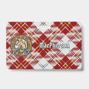 Clan MacPherson Crest over rode jurk Tartan Badge