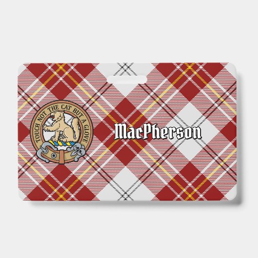 Clan MacPherson Crest over rode jurk Tartan Badge (Voorzijde)
