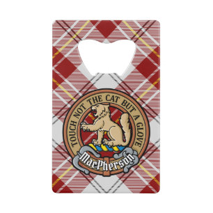 Clan MacPherson Crest over rode jurk Tartan Creditkaart Flessenopener