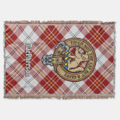 Clan MacPherson Crest over Rode Jurk Tartan Deken (Voorkant)