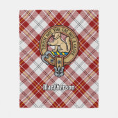 Clan MacPherson Crest over rode jurk Tartan Fleece Deken (Voorkant)