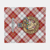 Clan MacPherson Crest over rode jurk Tartan Fleece Deken (Voorkant (Horizontaal))