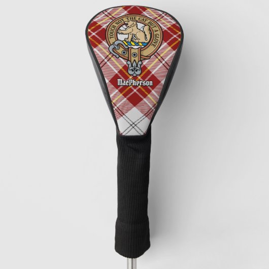 Clan MacPherson Crest over rode jurk Tartan Golfheadcover (Voorkant)