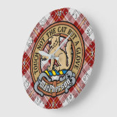 Clan MacPherson Crest over rode jurk Tartan Grote Klok (Hoek)