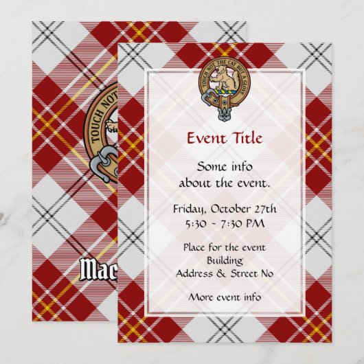 Clan MacPherson Crest over rode jurk Tartan Kaart (Voorkant / Achterkant)