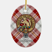 Clan MacPherson Crest over rode jurk Tartan Keramisch Ornament (Voorkant)