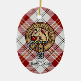 Clan MacPherson Crest over rode jurk Tartan Keramisch Ornament