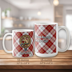 Clan MacPherson Crest over rode jurk Tartan Koffiemok