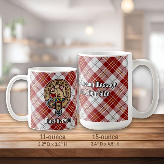 Clan MacPherson Crest over rode jurk Tartan Koffiemok