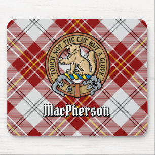Clan MacPherson Crest over rode jurk Tartan Muismat