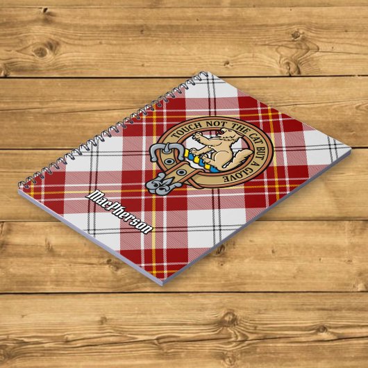 Clan MacPherson Crest over rode jurk Tartan Notitieboek