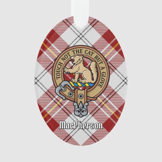 Clan MacPherson Crest over rode jurk Tartan Ornament (voorkant)