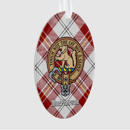 Clan MacPherson Crest over rode jurk Tartan Ornament (voorkant)