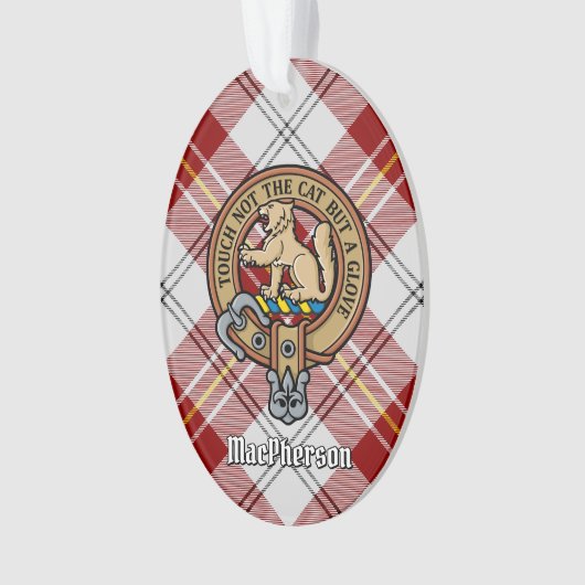 Clan MacPherson Crest over rode jurk Tartan Ornament (voorkant)