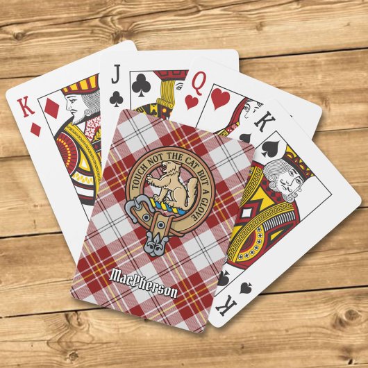 Clan MacPherson Crest over rode jurk Tartan Pokerkaarten
