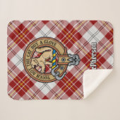 Clan MacPherson Crest over rode jurk Tartan Sherpa Deken (Voorkant (horizontaal))