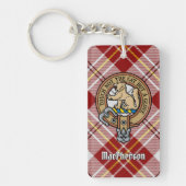 Clan MacPherson Crest over rode jurk Tartan Sleutelhanger (Voorkant)