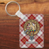 Clan MacPherson Crest over rode jurk Tartan Sleutelhanger (Voorkant)