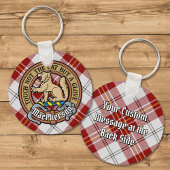 Clan MacPherson Crest over rode jurk Tartan Sleutelhanger