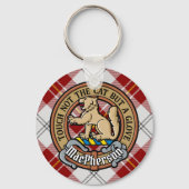 Clan MacPherson Crest over rode jurk Tartan Sleutelhanger (Voorkant)