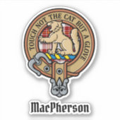 Clan MacPherson Crest over rode jurk Tartan Sticker (Voorkant)