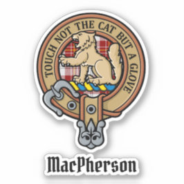 Clan MacPherson Crest over rode jurk Tartan Sticker