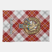 Clan MacPherson Crest over rode jurk Tartan Theedoek (Horizontaal)
