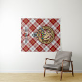 Clan MacPherson Crest over rode jurk Tartan Wandkleed (In Situ (horizontaal))