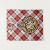 Clan MacPherson Crest over rode jurk Tartan Wandkleed (Voorkant (horizontaal))