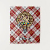 Clan MacPherson Crest over rode jurk Tartan Wandkleed (Voorkant)