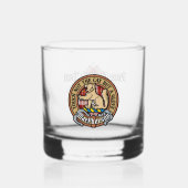 Clan MacPherson Crest over rode jurk Tartan Whisky Glas (Voorkant)
