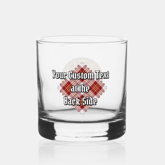 Clan MacPherson Crest over rode jurk Tartan Whisky Glas (Achterkant)