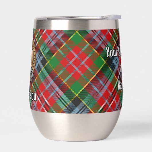 Clan MacPherson Crest over Tartan (Links)