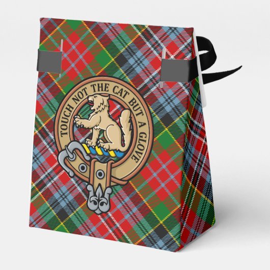 Clan MacPherson Crest over Tartan Bedankdoosjes (Achterkant)