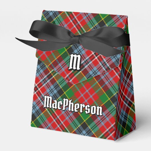 Clan MacPherson Crest over Tartan Bedankdoosjes (Voorkant Zijde)