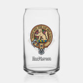 Clan MacPherson Crest over Tartan Blikvorm Glas (Voorkant)